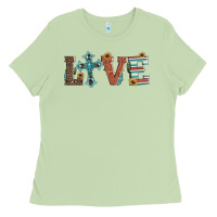 Matcha western love with cross Ladies Tee - Artiststas