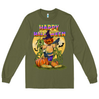 Army Green happy halloween Long Sleeve Tee - LillyAllenDesigns
