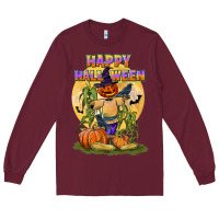 Burgundy happy halloween Long Sleeve Tee - LillyAllenDesigns