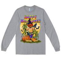 Heather Grey happy halloween Long Sleeve Tee - LillyAllenDesigns