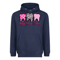 Navy happy valentines day dentist Heavyweight Hoodie - OliviaCreatesArt
