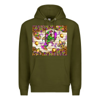 Army Green Mardi Gras with crab tumbler Premium Hoodie - HowdyJamesFarm