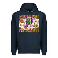 Navy Mardi Gras with crab tumbler Premium Hoodie - HowdyJamesFarm