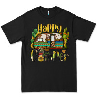 Black happy camper caravan and gnome Premium Tee - BarkalooDesign