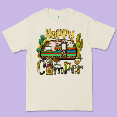 Happy Camper Caravan And Gnome Premium Tee Designed By Barkaloodesign