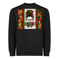 Black Christmas merry mama messy bun Heavyweight Sweatshirt - Jasminsmagicworld
