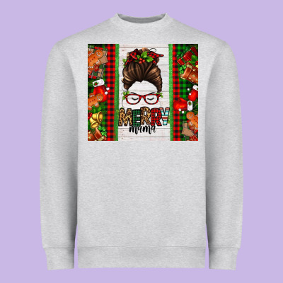 Christmas Merry Mama Messy Bun Heavyweight Sweatshirt Designed By Jasminsmagicworld