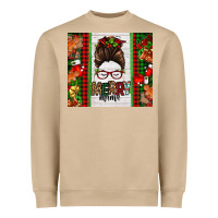Mushroom Christmas merry mama messy bun Heavyweight Sweatshirt - Jasminsmagicworld