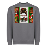 Storm Christmas merry mama messy bun Heavyweight Sweatshirt - Jasminsmagicworld