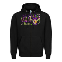 Black Mardi Gras drinking team with gnome Zipper Hoodie - HowdyJamesFarm