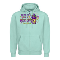 Seafoam Mardi Gras drinking team with gnome Zipper Hoodie - HowdyJamesFarm