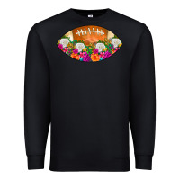Black American Football Floral Premium Sweatshirt - CowCowDesign