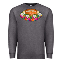 Charcoal Heather American Football Floral Premium Sweatshirt - CowCowDesign