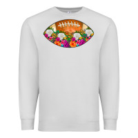 Dove Grey American Football Floral Premium Sweatshirt - CowCowDesign