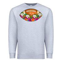 Heather Grey American Football Floral Premium Sweatshirt - CowCowDesign