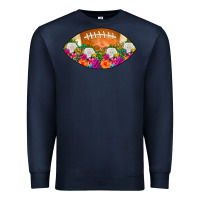 Navy American Football Floral Premium Sweatshirt - CowCowDesign