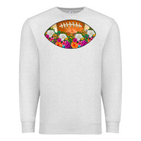 Oatmeal Heather American Football Floral Premium Sweatshirt - CowCowDesign