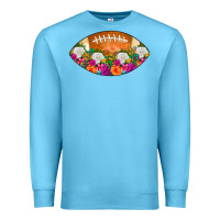 Ocean Blue American Football Floral Premium Sweatshirt - CowCowDesign