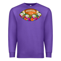 Purple American Football Floral Premium Sweatshirt - CowCowDesign
