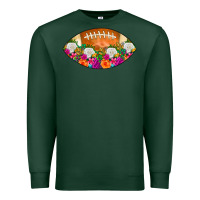 Sports Green American Football Floral Premium Sweatshirt - CowCowDesign