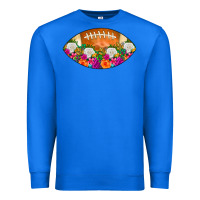 True Royal American Football Floral Premium Sweatshirt - CowCowDesign