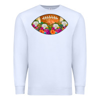 White American Football Floral Premium Sweatshirt - CowCowDesign
