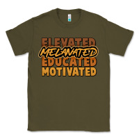 Army Green elevated melanated educated motivated Classic Tee - NancyCooperArtShop