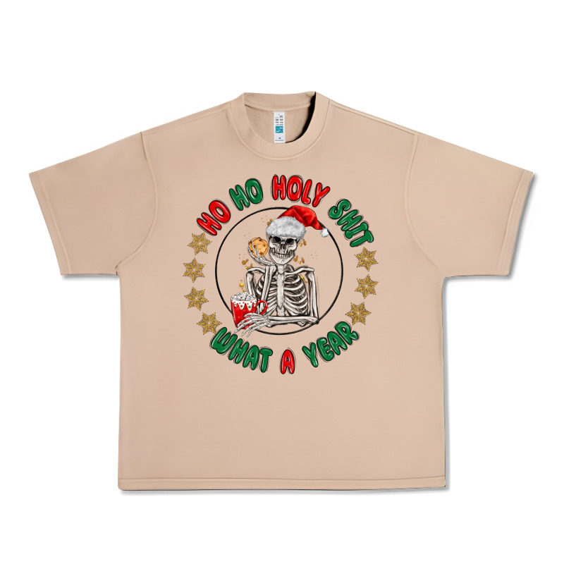 Ho Ho Holly Shit Skeleton Santa Urban Heavy Tee by MaliasSmallBusiness | Teevron