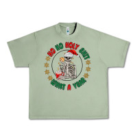 Oil Green ho ho holly shit skeleton santa Urban Heavy Tee - MaliasSmallBusiness