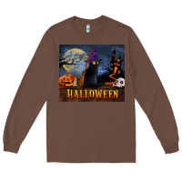 Chestnut Black Cat Halloween Long Sleeve Tee - LillyAllenDesigns