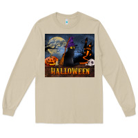 Mushroom Black Cat Halloween Long Sleeve Tee - LillyAllenDesigns
