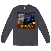 Smoke Black Cat Halloween Long Sleeve Tee - LillyAllenDesigns