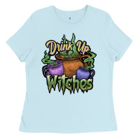 Baby Blue Drink up witches white Ladies Tee - JahusDesignShop