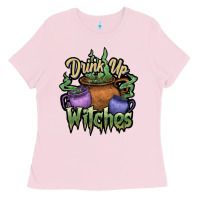 Bubblegum Pink Drink up witches white Ladies Tee - JahusDesignShop