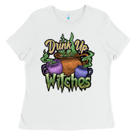 White Drink up witches white Ladies Tee - JahusDesignShop