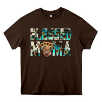 Chocolate Brown blessed mama Heavy Core Tee - JahusDesignShop