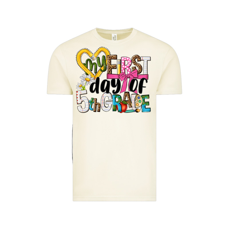My First Day Of 5th Grade Vintage Tee by NancyCooperArtShop | Teevron