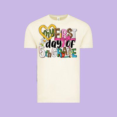 My First Day Of 5th Grade Vintage Tee Designed By Nancycooperartshop