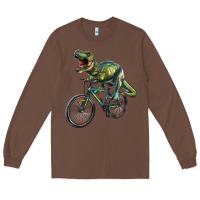 Chestnut t rex dinosaur riding dinosaur Long Sleeve Tee - RanaPortraitStore