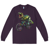 Plum t rex dinosaur riding dinosaur Long Sleeve Tee - RanaPortraitStore