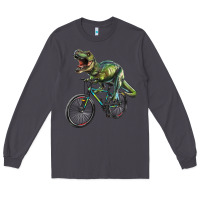 Smoke t rex dinosaur riding dinosaur Long Sleeve Tee - RanaPortraitStore