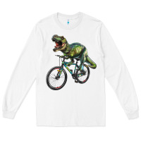 White t rex dinosaur riding dinosaur Long Sleeve Tee - RanaPortraitStore