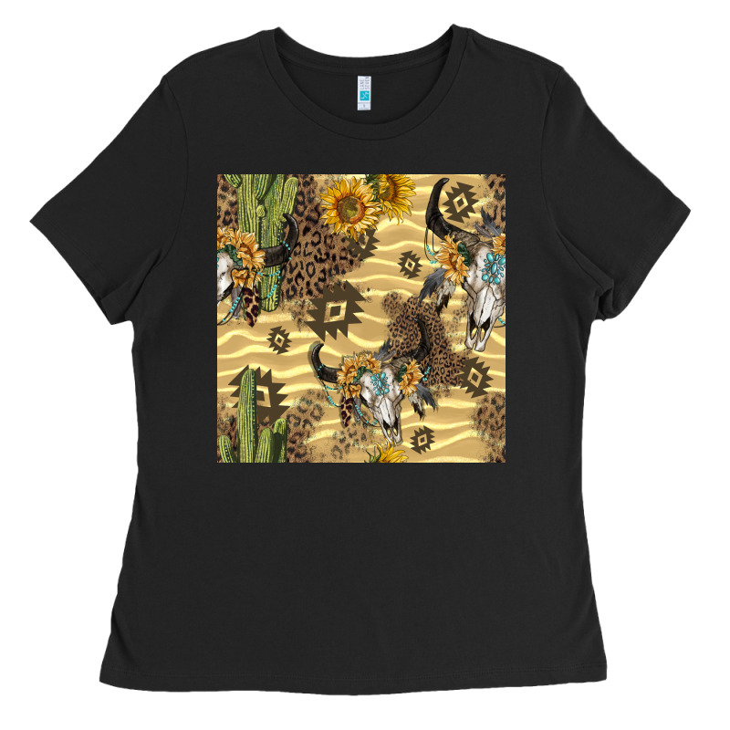 Aztec Bull Skull Ladies Tee by BundleAndBundleShop | Teevron