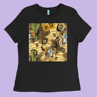 Aztec Bull Skull Ladies Tee Designed By Bundleandbundleshop