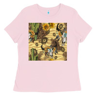 Bubblegum Pink aztec bull skull Ladies Tee - BundleAndBundleShop