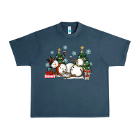 Midnight Navy christmas snowmen with wine Urban Heavy Tee - MaliasSmallBusiness
