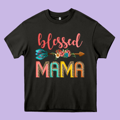 Blessed Mama Heavy Core Tee Designed By Jahusdesignshop