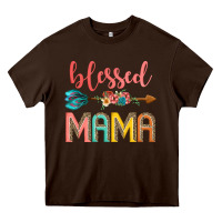 Chocolate Brown blessed mama Heavy Core Tee - JahusDesignShop