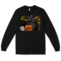 Black halloween black cats Long Sleeve Tee - LillyAllenDesigns