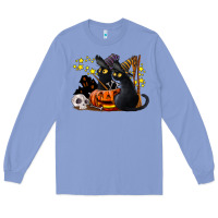 Colony Blue halloween black cats Long Sleeve Tee - LillyAllenDesigns